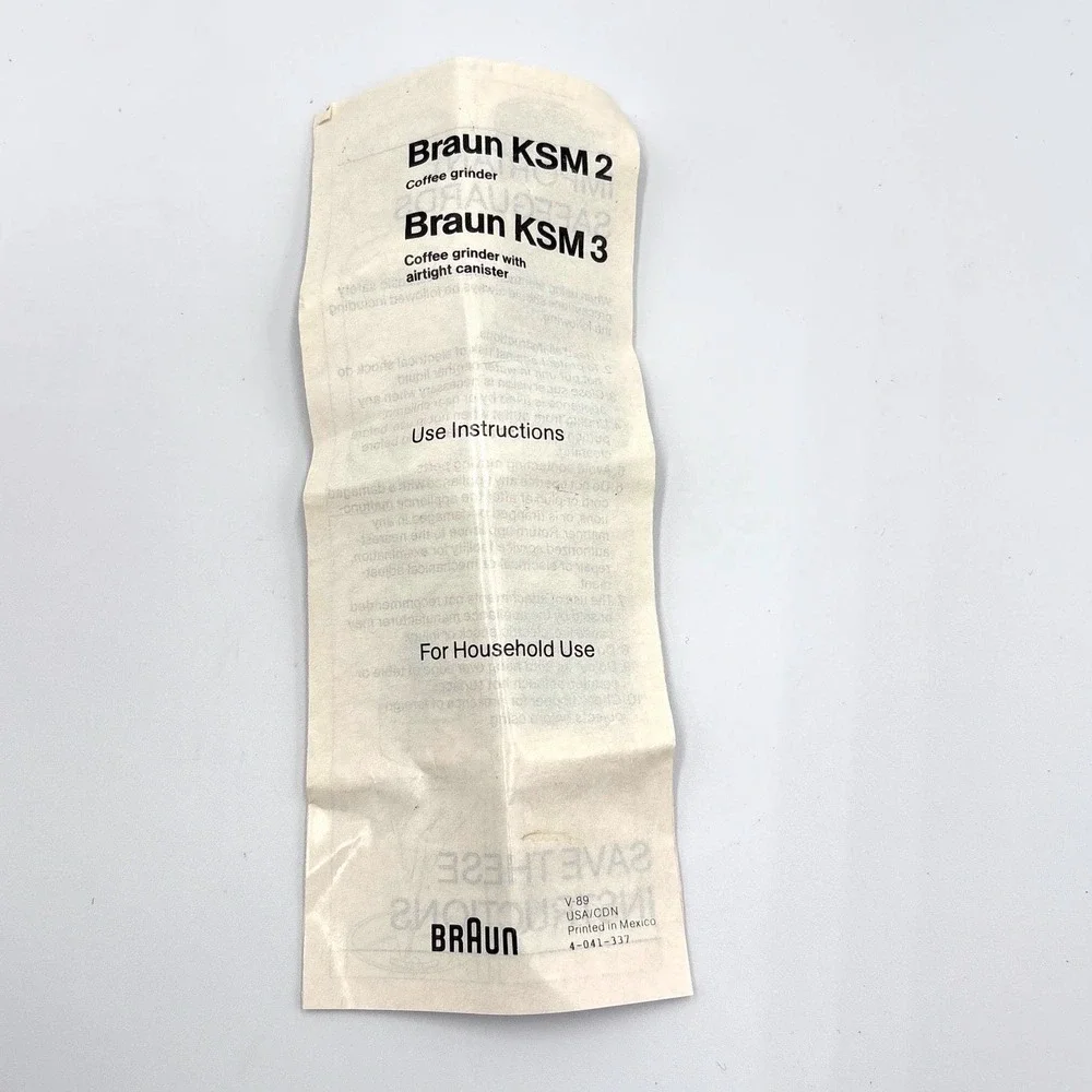 Braun Aromatic KSM 2 Coffee Grinder White Vintage 2.5oz Capacity Made in Mexico